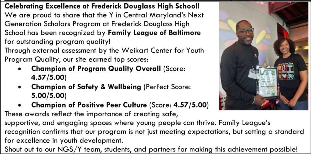 FDHS Next Generation Scholars Recognized By The Y Family League